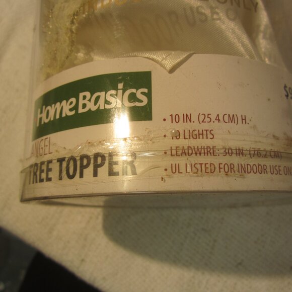 ANGEL TREE TOPPER LIGHTED,10'' TALL CREAM LACE GOLD WINGS - Picture 9 of 9